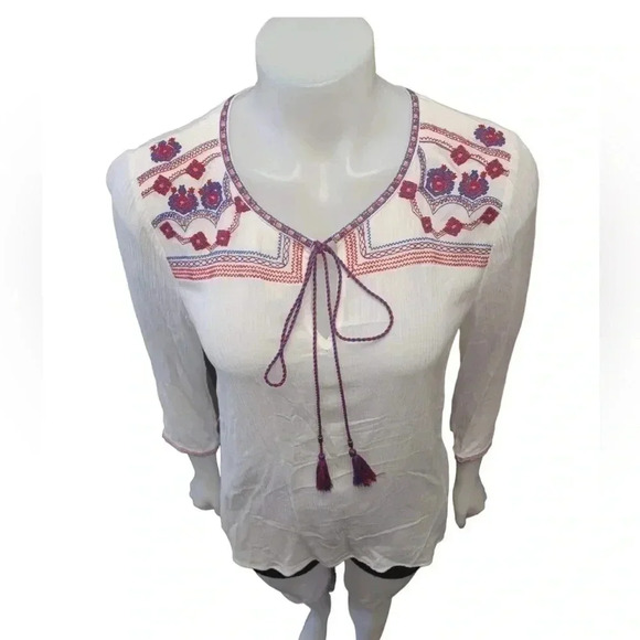 Daniel  Rainn Boho Peasant Top Blouse Size Small - Picture 2 of 9